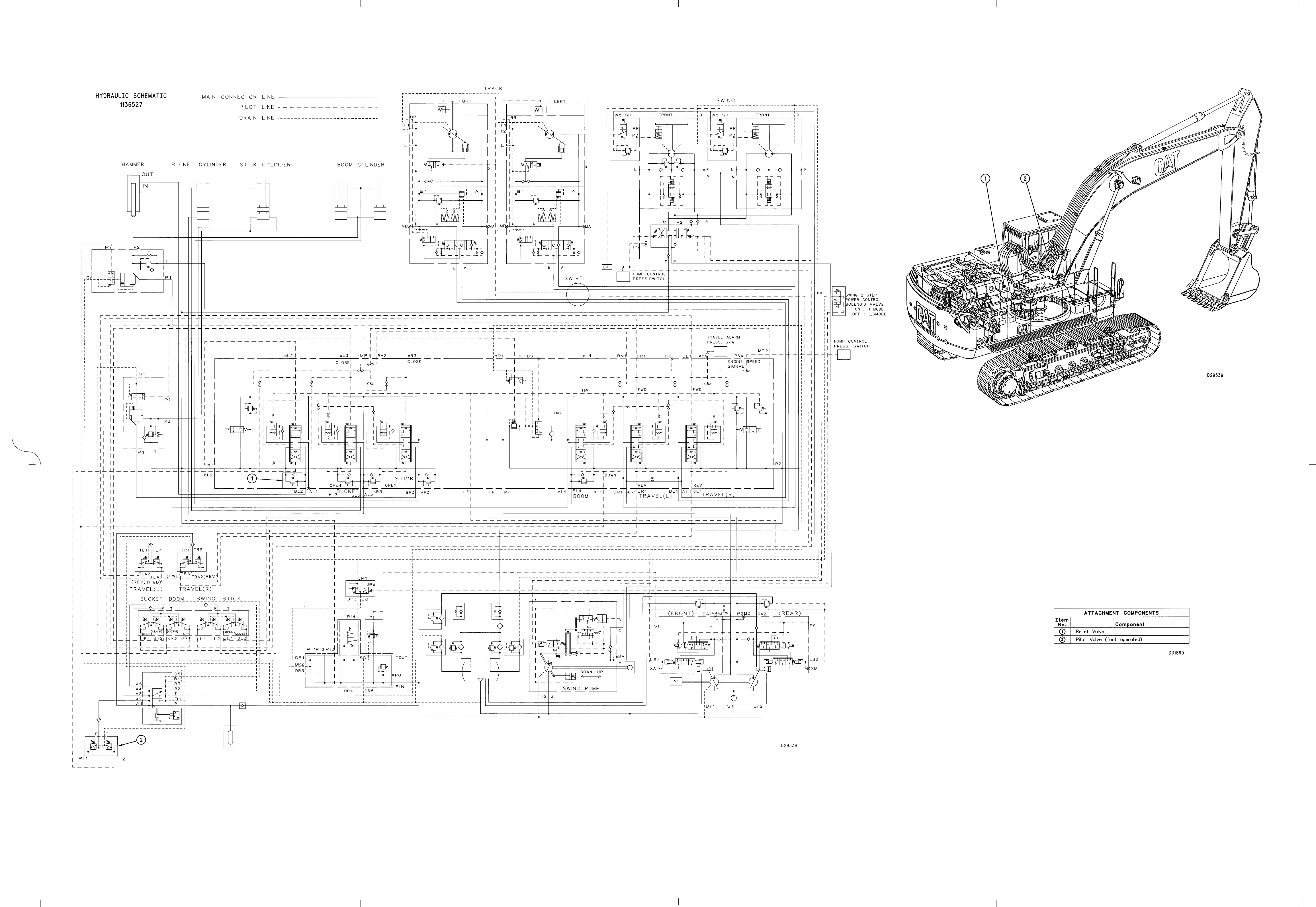 Cat And L Excavators Hydraulic System Single Action Hydraulic Repair Schematic